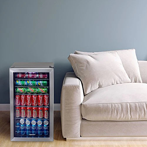NewAir Beverage Refrigerator Cooler | 126 Cans Free Standing with Right Hinge Glass Door - Image 8