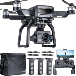 GPS Drones with Camera for Adults 4K Night Vision, 3-Aix Gimbal, 2Mile Long Range, 75Mins Flight Time Professional Drone with 3 Battery, Auto Return+Follow Me+Fly Around+Beginner Mode for Kid