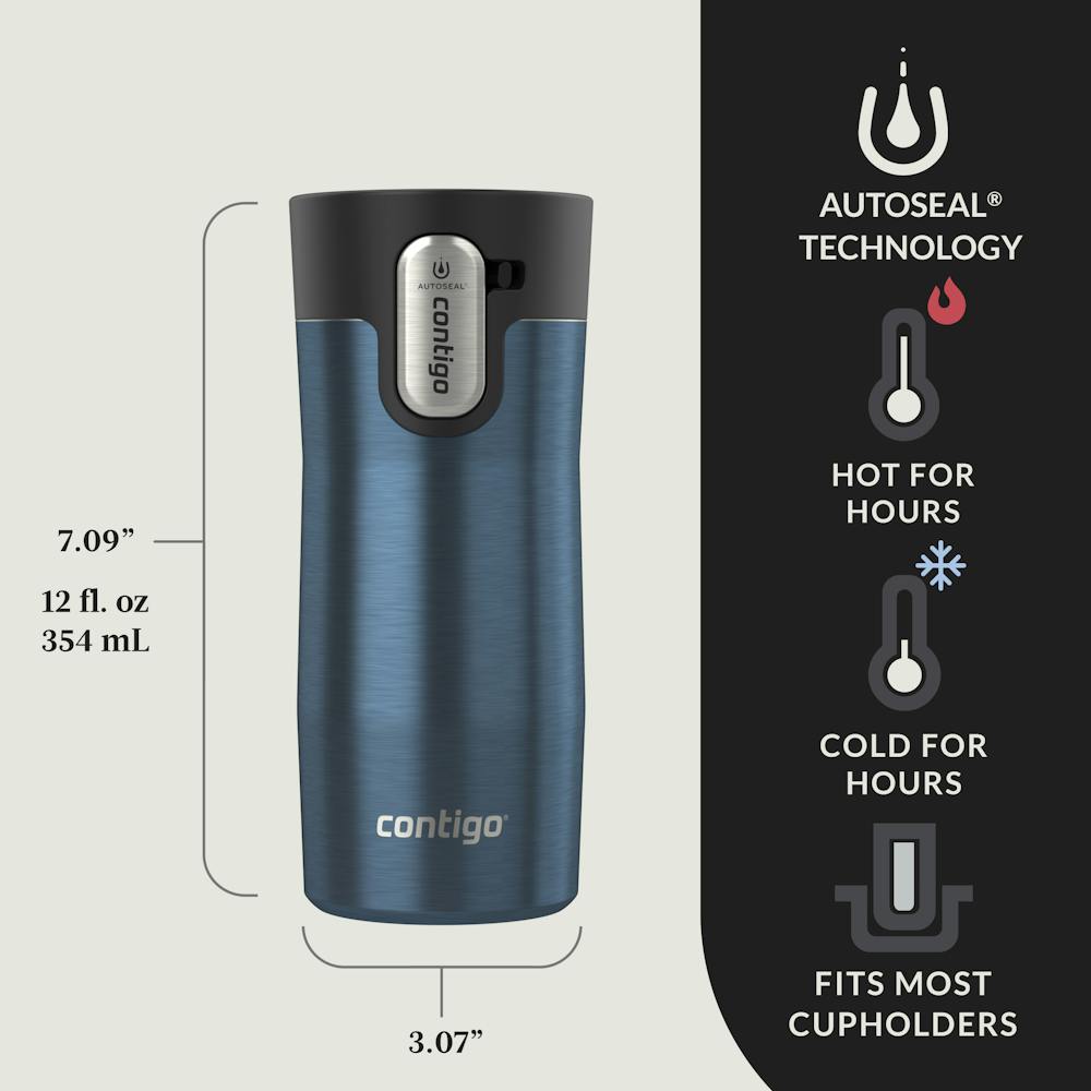 Contigo® AUTOSEAL® West Loop Vacuum-Insulated Stainless Steel Travel Mug with Easy-Clean Lid, 12 oz - Transparent Blueberry - Image 6