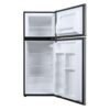 Galanz 4.6. Cu ft Two Door Mini Refrigerator with Freezer, Stainless Steel - Image 3