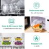 34pcs Glass Food Storage Containers with Lids Set, Airtight Meal Prep Containers (17 Containers & 17 Lids), Grey - Image 5