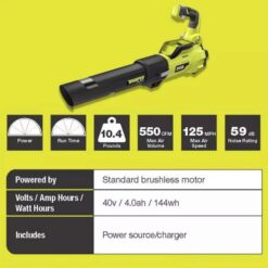 Alternative view of 40V Brushless 20 in. Walk Behind Self Propelled Mower String Trimmer Leaf Blower with (2) Batteries and (2) Chargers