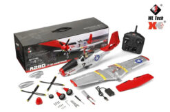 Alternative view of A280 RC Plane 2.4G 4CH 3D6G Mode Aircraft P51 Fighter Simulator with LED Searchlight RC Airplane Toys for Children