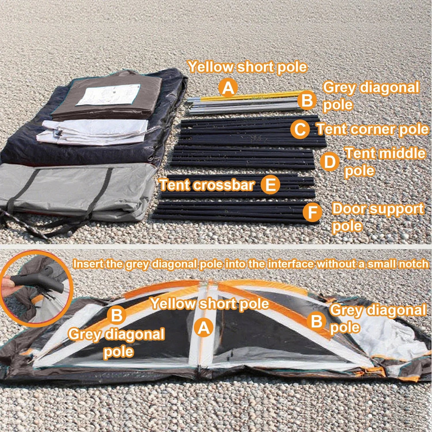 KFeng 12 Person Tents for Camping - 2Rooms 3Doors&3Windows Mesh,Suitable for Outdoor/Picnic,Brown - Image 10