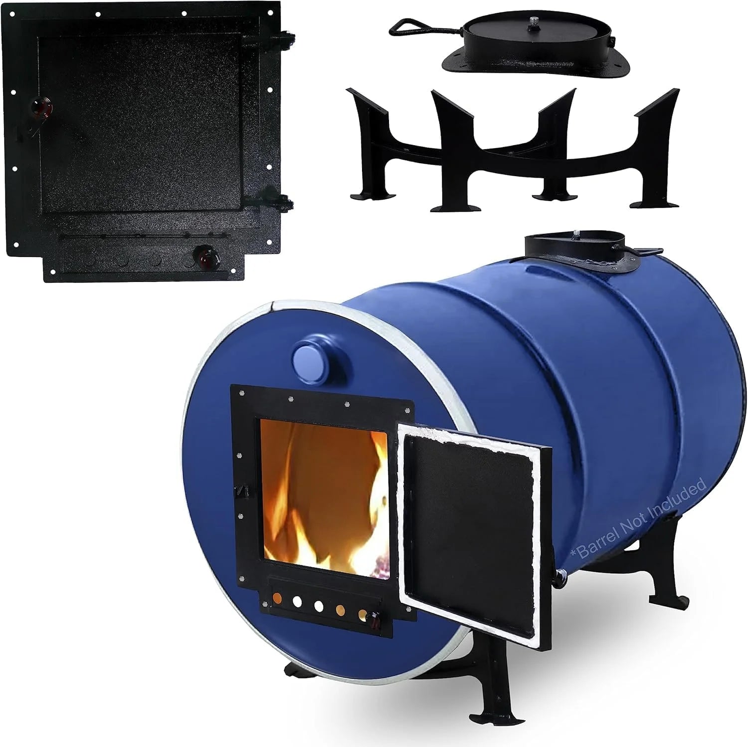Barrel Stoves Kit C Perfect For 30-55 Gallon Drum Wood Stove Kit - Wood Burning Stove Kit Barrel Stove Door - Fire Wood Camp Stove Kit Wood Stove Kit for Emergency Heating & Cooking - Image 9