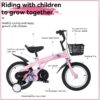 Baprem 18" Girls Bike for 5-9 Years Old Kids, Cute Kids Bike with Training Wheels, Steel Frame Sporty Children Bicycle, Pink - Image 19