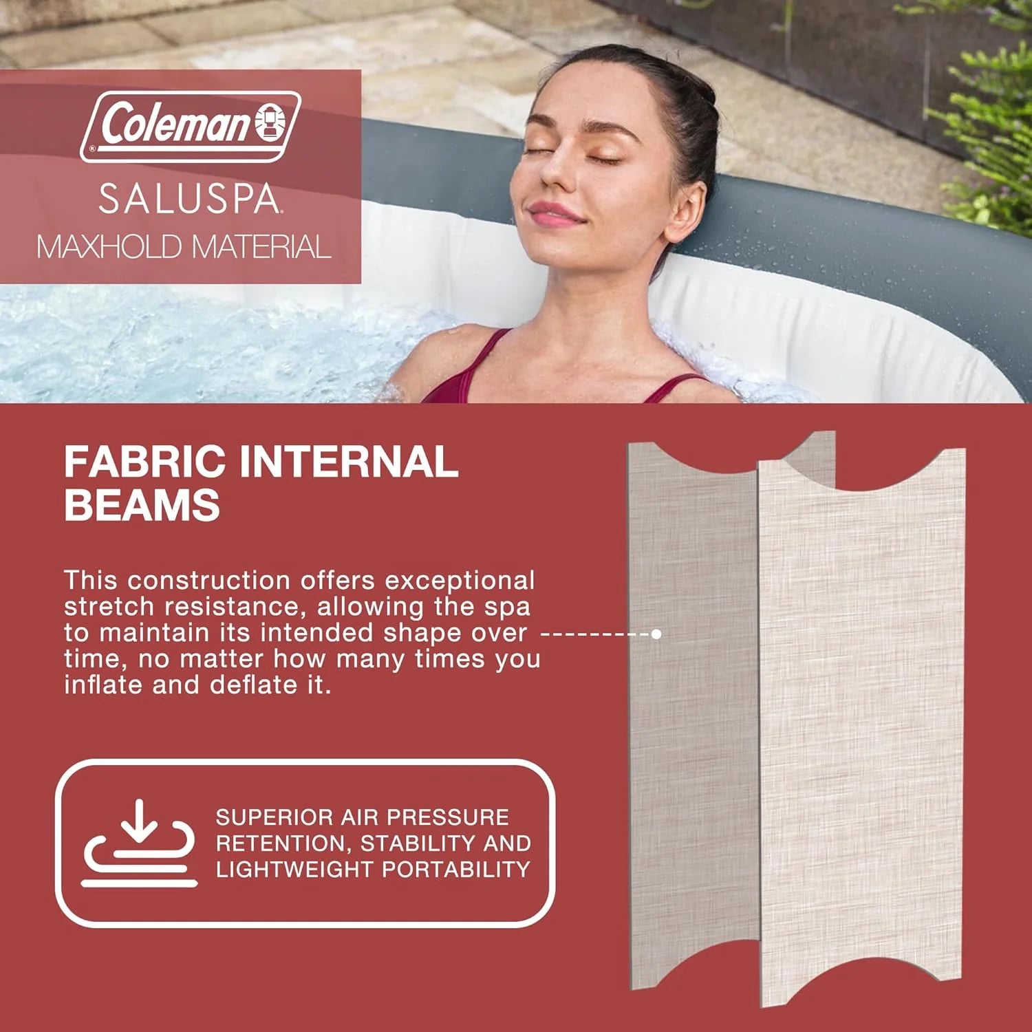 4 to 6 Person Inflatable Hot Tub Square Portable Outdoor Spa with 114 Soothing AirJets and Insulated Cover, Gray-Coleman - Image 21