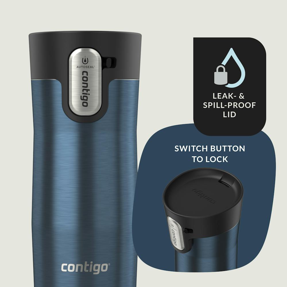 Contigo® AUTOSEAL® West Loop Vacuum-Insulated Stainless Steel Travel Mug with Easy-Clean Lid, 12 oz - Transparent Blueberry - Image 4
