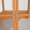 Large Wooden Hexagonal Outdoor Aviary Flight Bird Cage with Covered Roof - Image 6