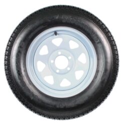 Alternative view of 2-Pack Trailer Tire On Rim ST205/75D15 205/75 D 15 in. LRC 5 Hole White Spoke