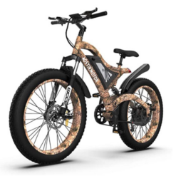 Aostirmotor 1500W Electric Mountain Bike, 26" Fat Tires, 48V 15Ah Battery, Aluminum Frame, Disc Brakes, Shimano 7-Speed, Suitable for Adults