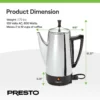 Presto Stainless Steel Coffee Maker, 12 Cup Robust Percolator Coffee, Silver - 2.79 - Image 4
