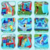 Inflatable Water Slides for Kids 8-in-1 Bounce House Water Park with 450W Blower Climbing Wall, Splash Pool, 2 Water Cannons, Basketball Hoop, Water Slide, Crocodile Sprinkler for Gift Backyard Party - Image 4