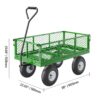 KFFKFF Mesh Steel Garden Cart 900 Lbs, 38 x 22 " Heavy Duty Utility Wagon Cart, Metal Garden Trolley with 10" Wheels, Removable Mesh Sides, 180 Swiveling Handle (Green) - Image 7