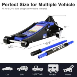 Alternative view of 3 Ton Floor Jack, Hydraulic Low Profile Car Jack, Heavy Duty Steel Hydraulic Jack Floor Jack with Dual Piston Quick Lift Pump, Lifting Range 5.1′′-20′′