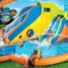 BANZAI Pipeline Twist Kids Inflatable Outdoor Backyard Water Pool Aqua Splash Park and Slides - Image 8