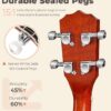 String Banjo 26 Inch MINI Travel Banjo Banjo Beginner Kit with Remo Head Open Back & Closed Solid Back with beginner Kit Comfortable Carrying Bag - Image 6
