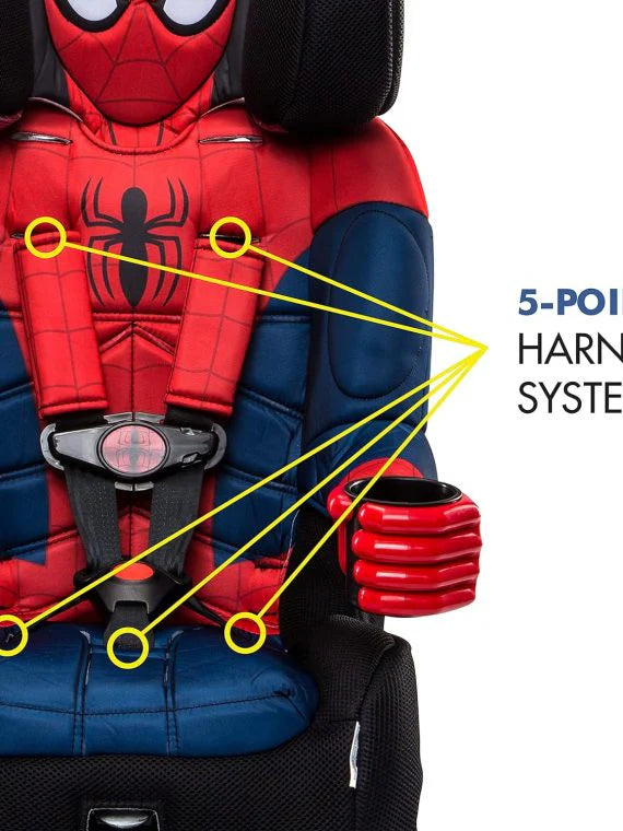 2025 KidsEmbrace Marvel Spider-Man 2-in-1 Forward-Facing Booster Car Seat LATCH | 5-Point Harness Booster 22-65lbs converts to Belt-Positioning Booster 40-100lbs | Adjustable - Image 4