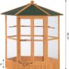 Large Wooden Hexagonal Outdoor Aviary Flight Bird Cage with Covered Roof - Image 5