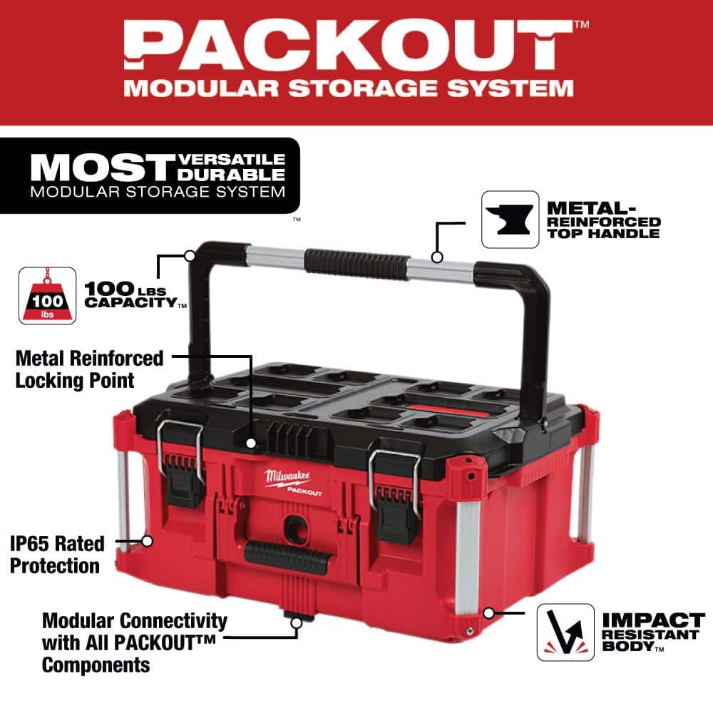 PACKOUT 22 in. Rolling Tool Box, 22 in. Large Tool Box and 22 in. Medium Tool Box 8426-8425-8424 - Image 9