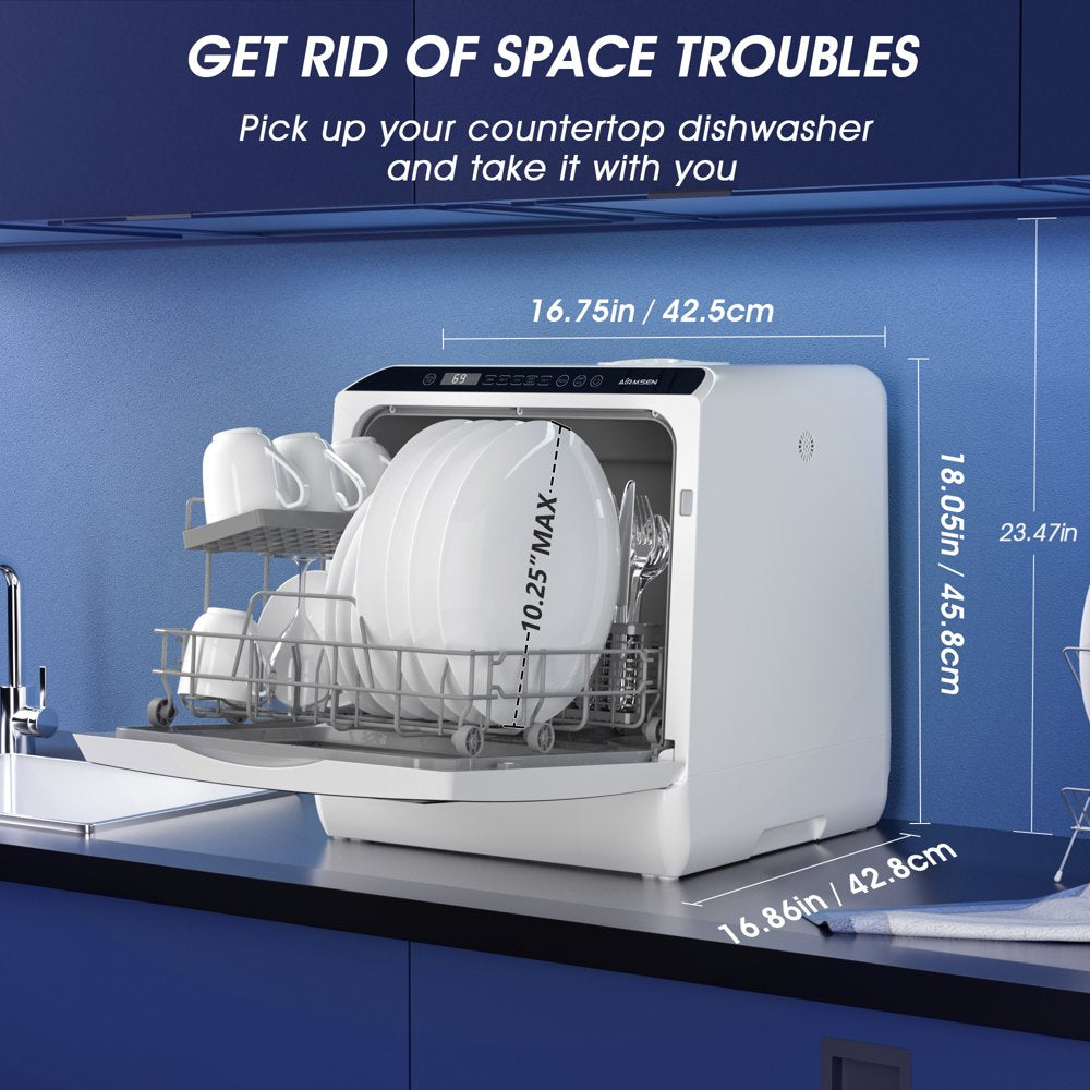 Portable Countertop Dishwasher with 5-Liter Built-In Water Tank and Air-Dry Function 5 Washing Programs - Image 3