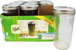 Ball Wide Mouth 24 Oz Glass Mason Jars with Lids, 9 Pack, Freezer Safe, Canning Jars