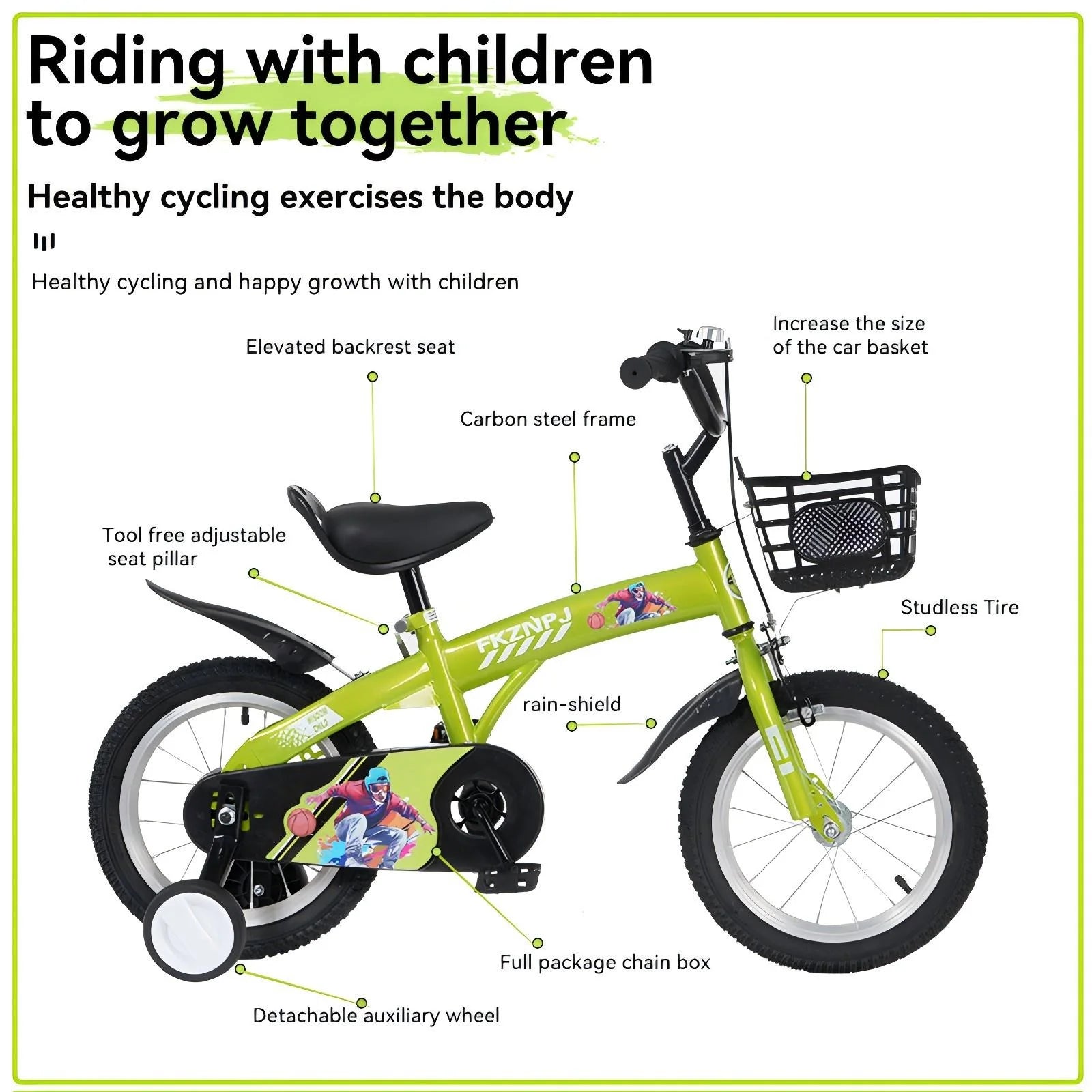 Baprem 18" Girls Bike for 5-9 Years Old Kids, Cute Kids Bike with Training Wheels, Steel Frame Sporty Children Bicycle, Pink - Image 48