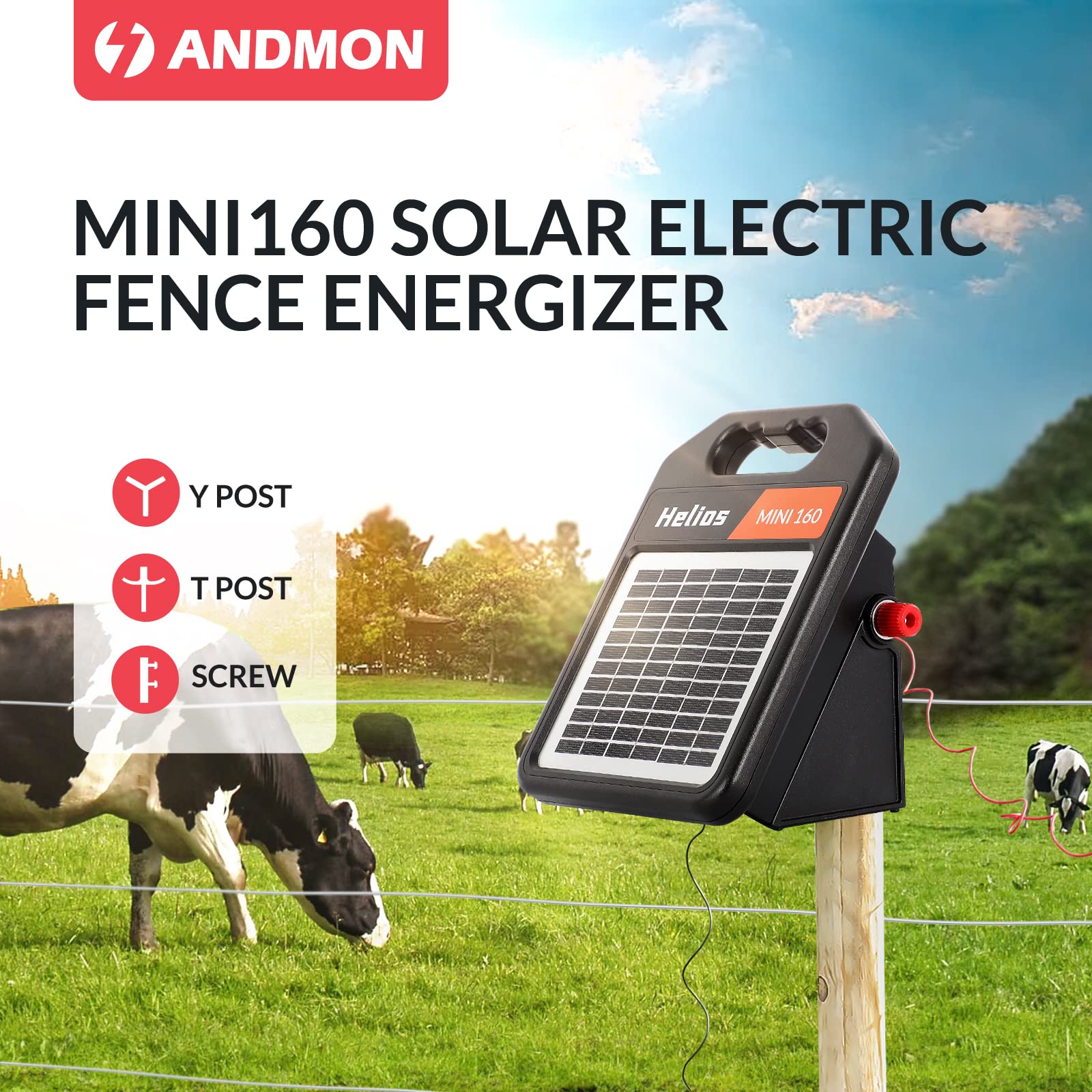 10 Miles Solar Electric Fence Charger with Day/Night Mode, 0.16J Portable Solar Fence Charger with Rechargeable Solar Panel for 24-Hour Uninterrupted Protection Electric Fence Energizer - Image 5