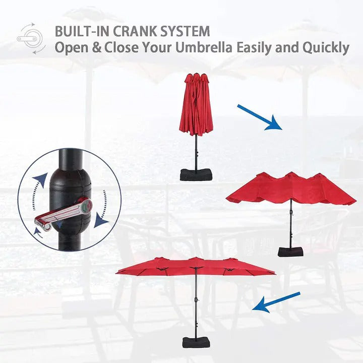8 Pieces Patio Dining Set with Umbrella,Outdoor Furniture Set with 6 Sling Dining Swivel Chairs - Image 7