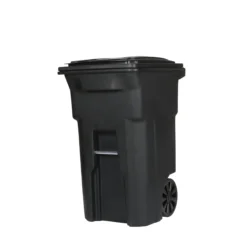 Toter 64 Gal Black Polyethylene Wheeled Garbage Can Lid Included