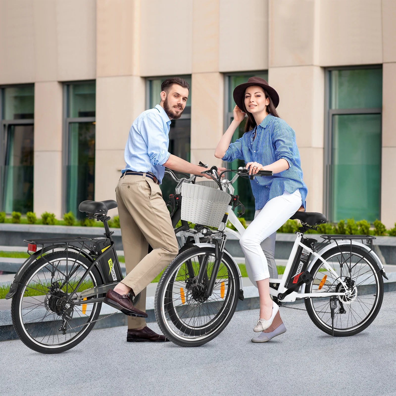 PEXMOR Electric Bike for Adults 350W (Peak 500W) City Commuter Ebike 36V 12.5AH Removable Battery 26" Cruiser Electric Bicycle Shimano 6-Speed | Dual Shock Absorber | Basket - Image 10