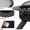SUNCREAT 42” Patio Fire Pit Wood Burning with Mesh Spark Screen, Bonfire Outdoor firepit with Fireplace Poker, Black - Image 39