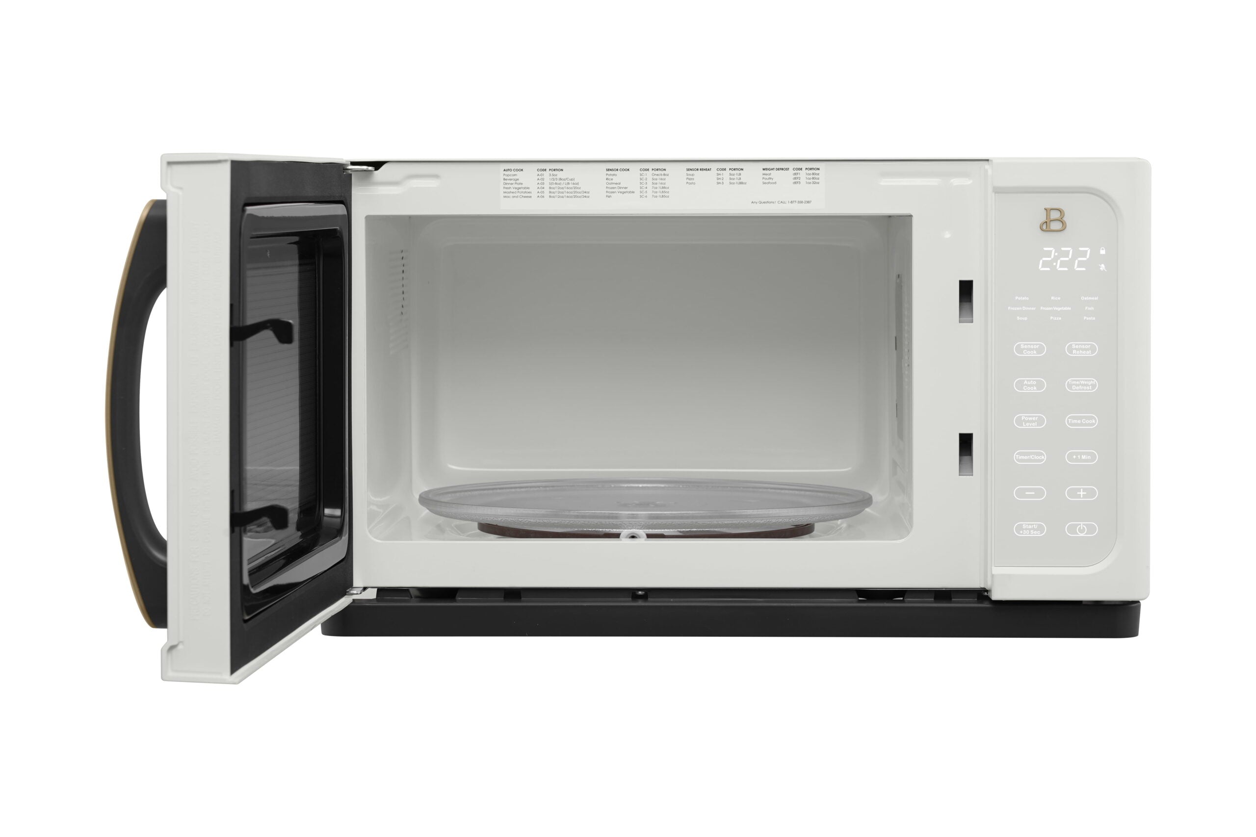Beautiful 1.1 Cu ft 1000W Sensor Microwave Oven, White Icing - Kitchen Appliance - Image 5