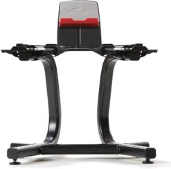 Bowflex SelectTech Dumbbell Stand with Media Rack, Ergonomic Design, Wheeled, Compact for 552/560/1090 Models