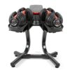 Bowflex SelectTech Dumbbell Stand with Media Rack, Ergonomic Design, Wheeled, Compact for 552/560/1090 Models - Image 4