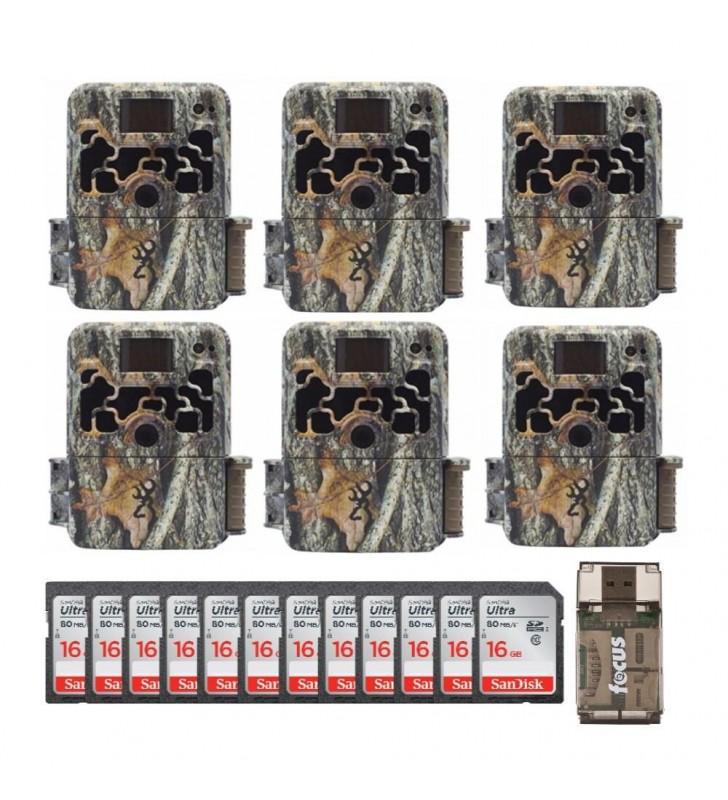 Browning Dark Ops Extreme Trail Camera Bundle, 16MP, HD Video, Camouflage, 6-Pack with 16GB SD Cards