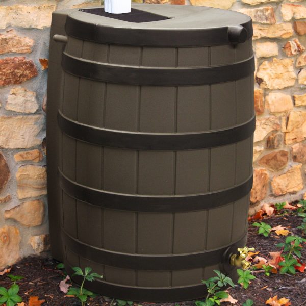 40 Gallon Rain Barrel with Darkened Ribs Oak - Image 2