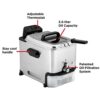 T-Fal Ultimate Steel Deep Fryer with Basket 3.5 Liter Oil and 2.6 Pound Food Capacity - Image 8