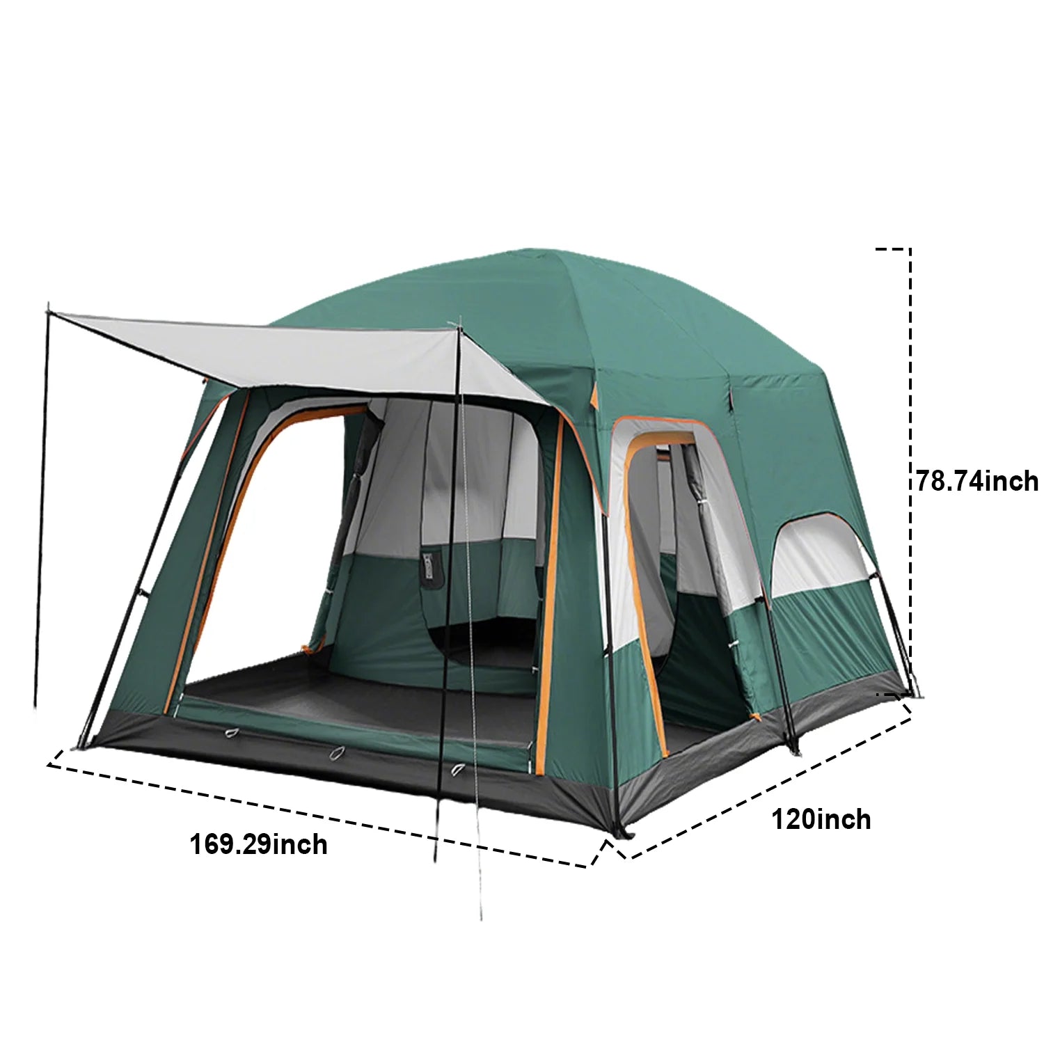 KFeng 12 Person Tents for Camping - 2Rooms 3Doors&3Windows Mesh,Suitable for Outdoor/Picnic,Brown - Image 19