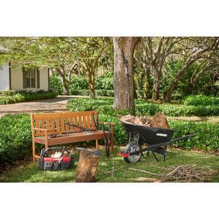 Husky 6 Cu. Ft. Poly Dual Wheel Wheelbarrow with Flat Free Tires - Image 9