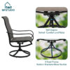 8 Pieces Patio Dining Set with Umbrella,Outdoor Furniture Set with 6 Sling Dining Swivel Chairs - Image 5