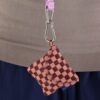 Baggu Puffy Recycled Nylon Earbuds Case - Pink Brown Check - Image 2