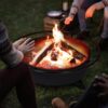 SUNCREAT 42” Patio Fire Pit Wood Burning with Mesh Spark Screen, Bonfire Outdoor firepit with Fireplace Poker, Black - Image 3