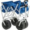 Mac Sports Heavy Duty Collapsible Folding All Terrain Utility Beach Wagon Cart Blue/Black - Image 7