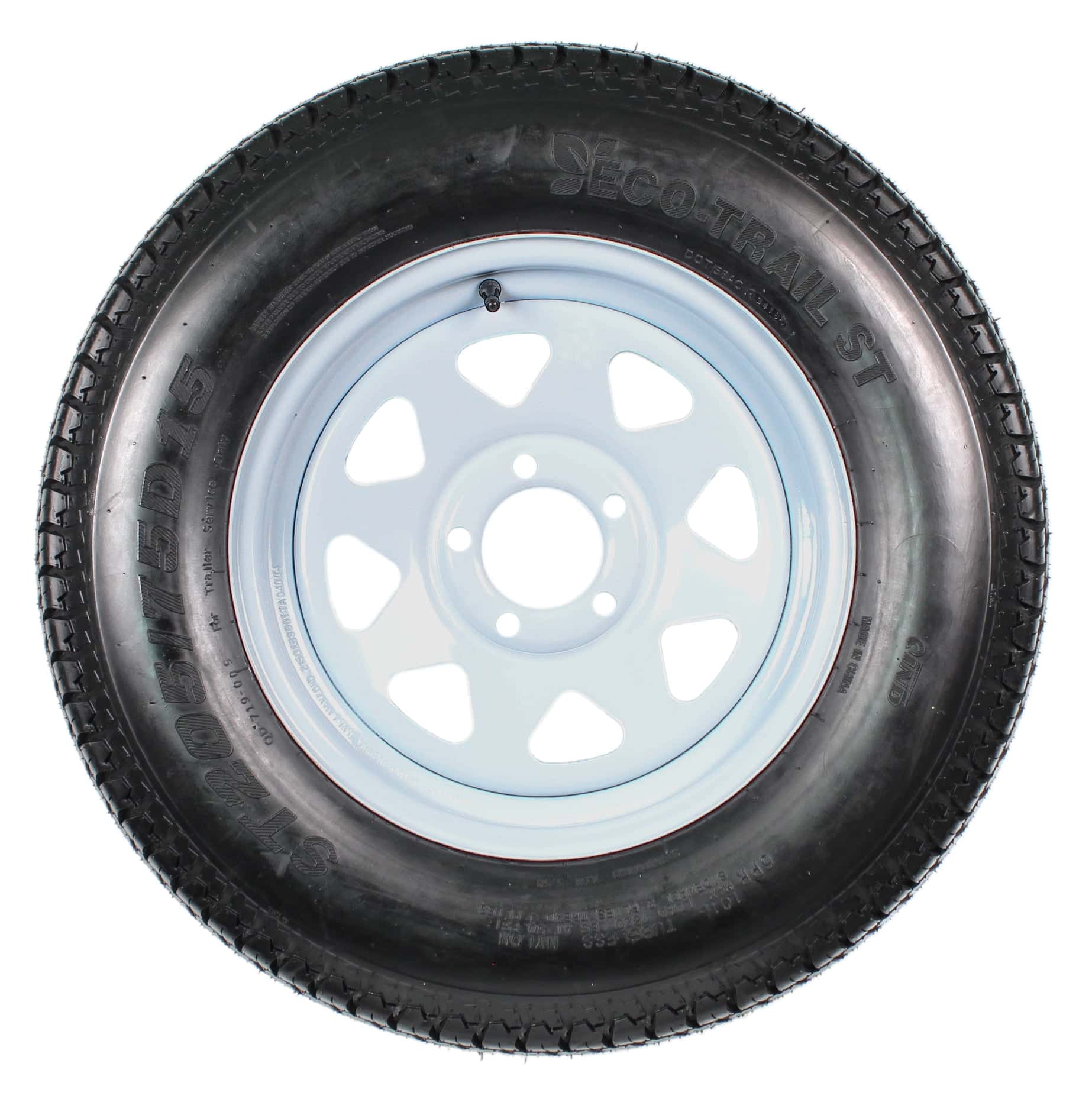 2-Pack Trailer Tire On Rim ST205/75D15 205/75 D 15 in. LRC 5 Hole White Spoke - Image 8