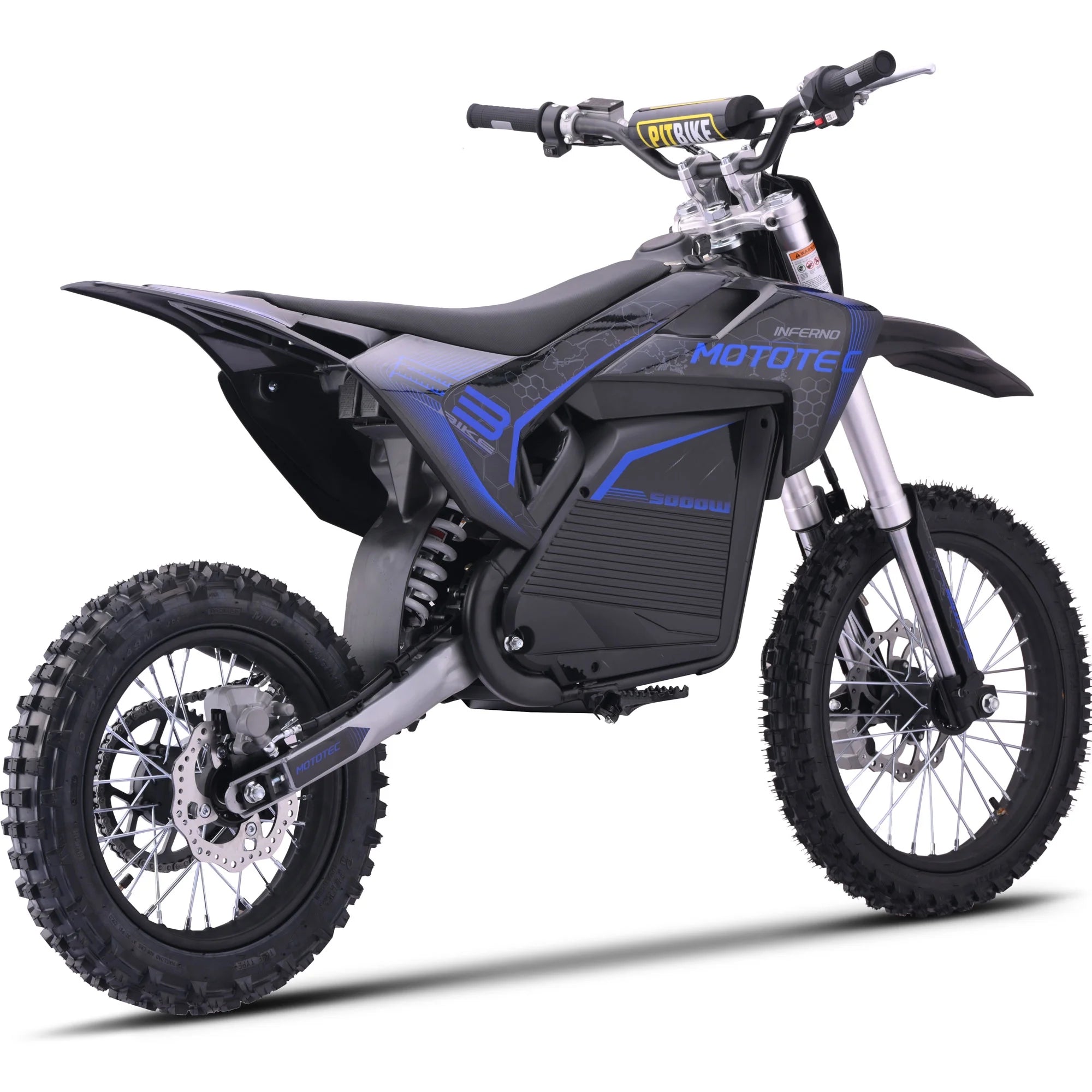 MotoTec 72v Pro Electric Dirt Bike 5000w Lithium Blue - Image 6