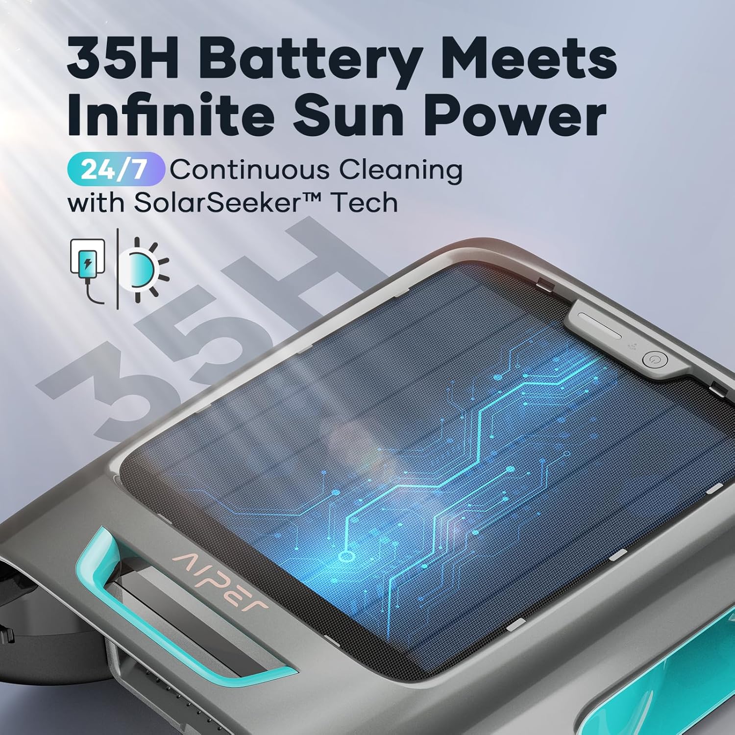 AIPER Surfer S2 Solar Pool Skimmer with APP Support, 24/7 Cleaning, Dual Charging Modes, Smart Obstacle Avoidance, Ideal for All Swimming Pool Types - Image 6