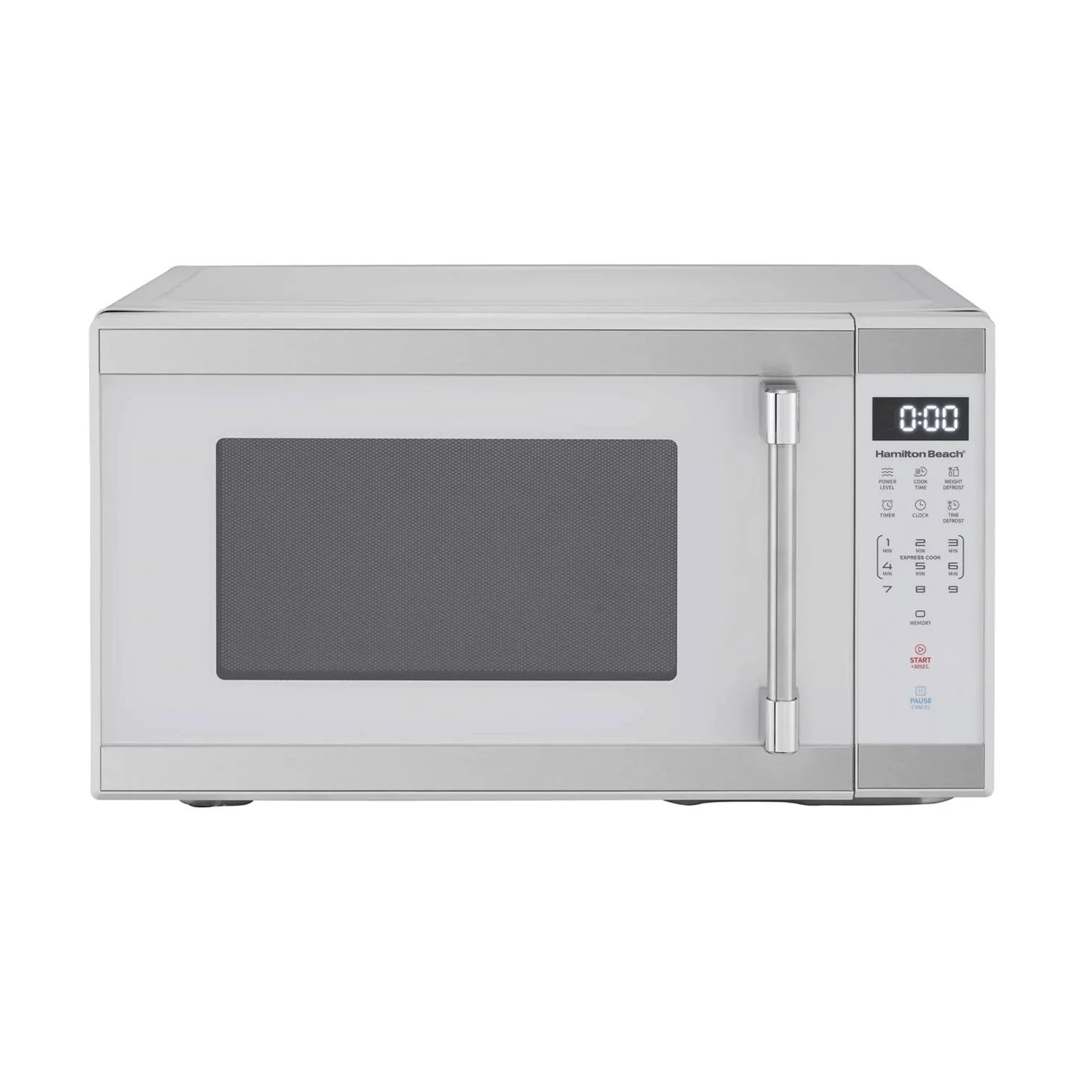 Hamilton Beach 1.1 Cu. ft. Countertop Microwave Oven, 1000 Watts, White Stainless Steel, Size: Mid-Size