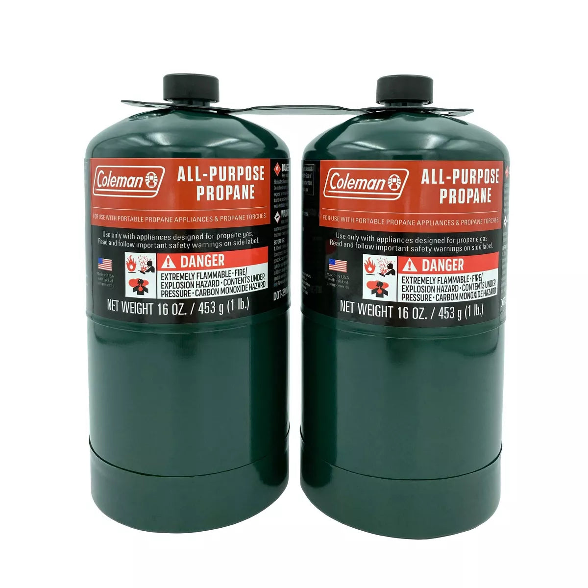 Coleman All-Purpose Propane Gas Cylinders 16 oz - 2 Pack for Portable Appliances