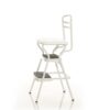 COSCO Stylaire Retro Chair + Step Stool with flip-up seat (white, one pack) - Image 5